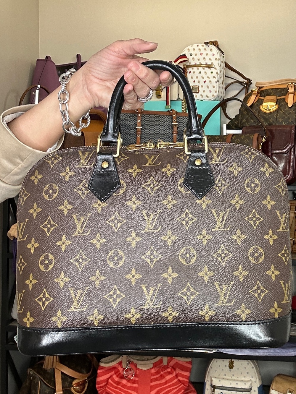 Louis Vuitton Monogram Alma Handbag - Brown/Black PM FL0091 with COA